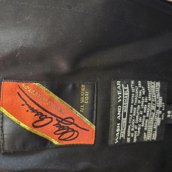 Oleg Cassini Collection Vintage Black Trench Coat | Size 38 Long - Picture 6 of 8